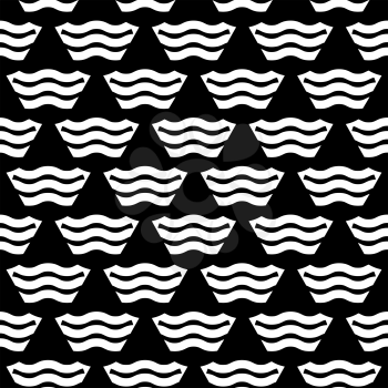 Vector abstract geometric seamless pattern in black and white. Decoration simple illustration
