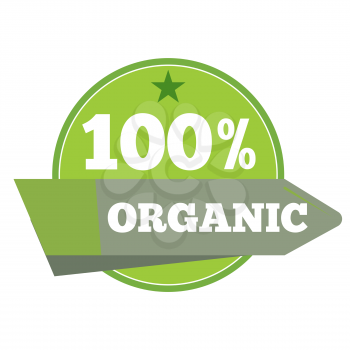 Green organic natural eco label warranty and quality. Vector illustration