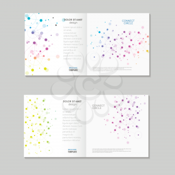 Brochure with abstract connect background.