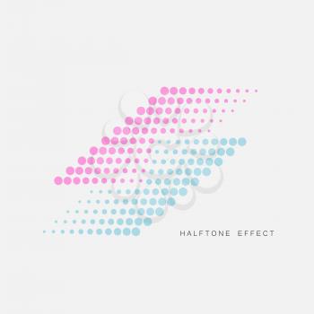 Set of Abstract Halftone Design Elements. Vector illustration.