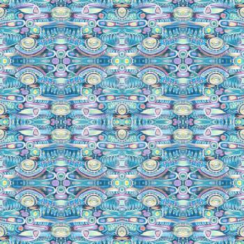 Seamless abstract kaleidoscopic pattern. Can be used for the interior, as part of wall decorations.