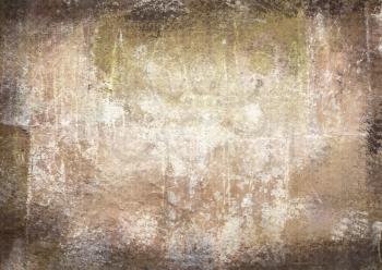 Scratched vintage abstract grunge brown background with black scuffed edges. Old painted canvas for scrapbook parchment label. Design has copy space for ad brochure or announcement invitation.