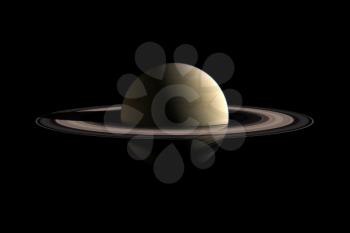 The planet of Saturn. Rings of the planet Saturn. Computer graphics.