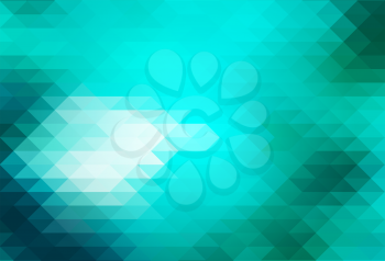  Turquoise green abstract geometric background with rows of triangles  