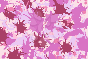 Pink lilac shades ink paint splashes vector colorful background