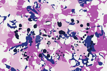 Blue pink shades ink paint splashes vector colorful background