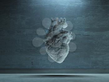 3d render. Heart of stone.