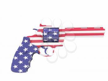 USA Gun Isolated on White. 3D rendering
