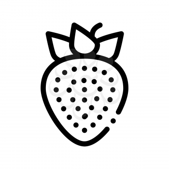 Healthy Food Fruit Strawberry Vector Sign Icon Thin Line. Bio Eco Sweet Berry Strawberry With Seeds Linear Pictogram. Organic Healthcare Vitamin Delicious Nutrition Monochrome Contour Illustration