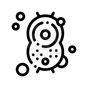 Positive Bacterium Vector Sign Thin Line Icon. Healthy Organism Bacteria Linear Pictogram. Chemical Microbe Type Infection Microorganism Bacteriology Contour Monochrome Illustration