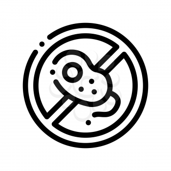 Anti Bacillus Bacteria Vector Thin Line Sign Icon. Forbidden Mark With Bacteria Linear Pictogram. Chemical Microbe Type Infection Microorganism Bacteriology Contour Monochrome Illustration
