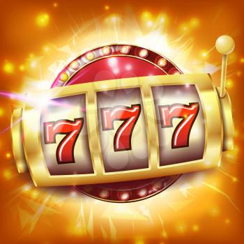 Slot Machine Banner Vector. Casino Casino Success Concept. Screen. Fortune Jackpot. Illustration
