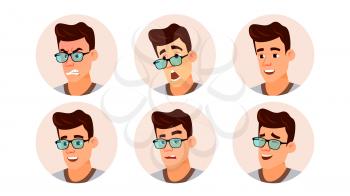 Avatar Man Vector. Icon Placeholder. Casual Workman. Cartoon Character Illustration