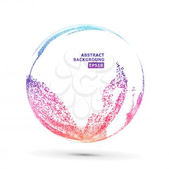 Colorful Sphere Composition Vector. Dotted Abstract Graphics. Isolated On White