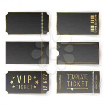 Ticket Template Set Vector. Invitation Coupon. Isolated