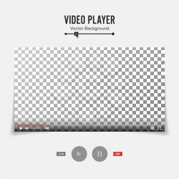 Video Player Interface Template Vector. Good Design Blank For Web And Apps.