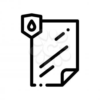 Waterproof Material File Vector Thin Line Icon. Waterproof Material Lamination Document, Industrial Use Linear Pictogram. Clothes, Moisture Absorbing Substance Contour Illustration