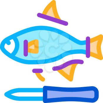 fish cut fin icon vector. fish cut fin sign. color symbol illustration