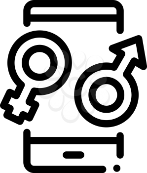 Male and Female Compatibility Icon Vector. Outline Male and Female Compatibility Sign. Isolated Contour Symbol Illustration