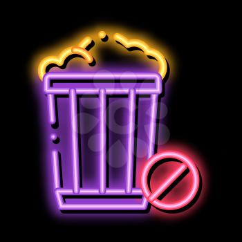 Trash Basket neon light sign vector. Glowing bright icon Trash Basket sign. transparent symbol illustration