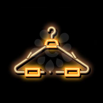 Hanger For Cloth neon light sign vector. Glowing bright icon Hanger For Cloth sign. transparent symbol illustration