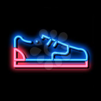 Sneaker Shoe neon light sign vector. Glowing bright icon Sneaker Shoe isometric sign. transparent symbol illustration