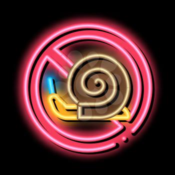Crossed Snail neon light sign vector. Glowing bright icon Crossed Snail isometric sign. transparent symbol illustration