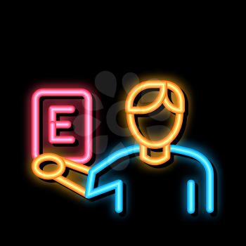 Man Show Letter neon light sign vector. Glowing bright icon Man Show Letter sign. transparent symbol illustration