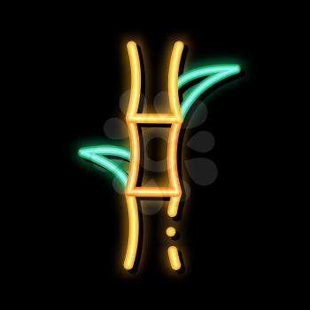 Sugar Cane neon light sign vector. Glowing bright icon Sugar Cane sign. transparent symbol illustration