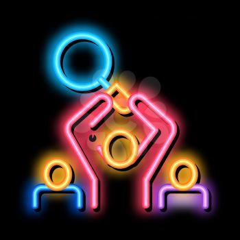 Human Research neon light sign vector. Glowing bright icon Human Research sign. transparent symbol illustration