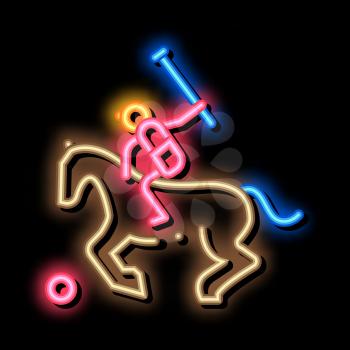 Equestrian Polo neon light sign vector. Glowing bright icon Equestrian Polo sign. transparent symbol illustration