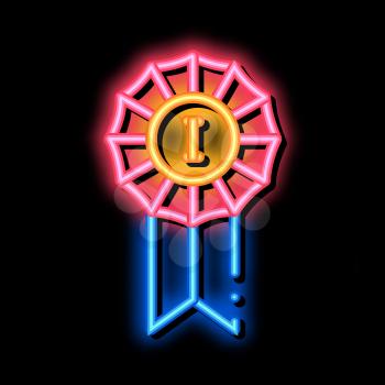 Winner Award neon light sign vector. Glowing bright icon Winner Award sign. transparent symbol illustration