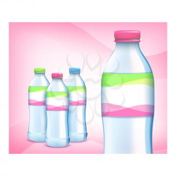 Baby Drink Creative Promotional Banner Vector. Baby Drink Blank Bottle On Advertising Poster. Refreshment Natural Healthy Liquid For Little Child Style Concept Template Illustration