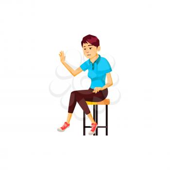 young woman boring from friend story cartoon vector. young woman boring from friend story character. isolated flat cartoon illustration