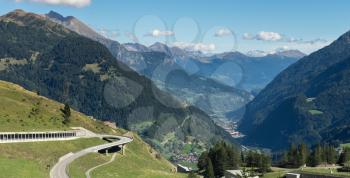 View from the Gotthard Pass in Switzerland