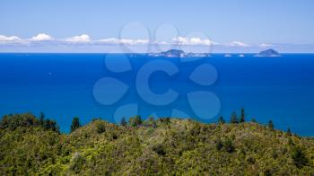 Islands off the cosat of New Zealand near Hahei