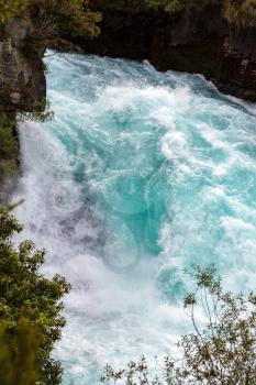 The raging torrent that is Huka Falls in New Zealand