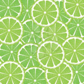 Bright background with juicy lime slices, citrus fruit slices.