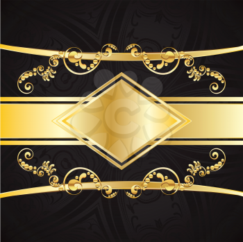 Decorative background with gold ribbon, can be used as greeting card, invitation and more.