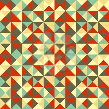 A lot of triangles in retro colours, abstract seamless pattern