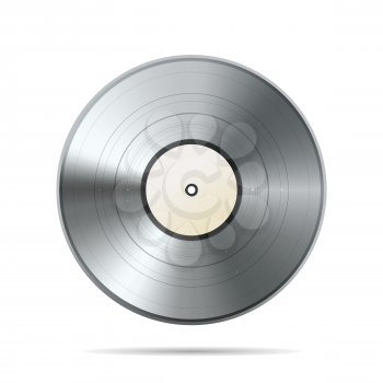 Platinum album vinyl disc template isolated on white