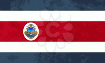 True proportions Costa Rica flag with grunge texture