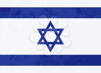 True proportions Israel flag with grunge texture