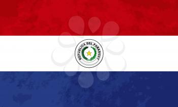 True proportions Paraguay flag with grunge texture