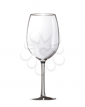 Bright realistic wine glass isolated on white