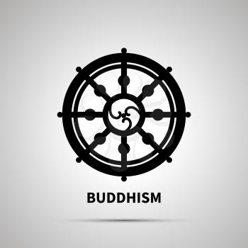 Buddhism religion simple black icon with shadow