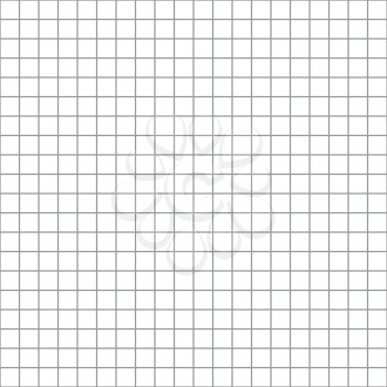Five millimeters square gray grid on white seamless pattern