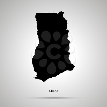 Ghana country map, simple black silhouette
