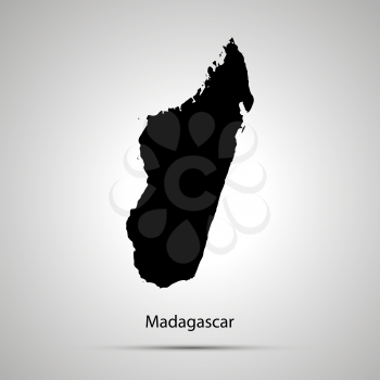 Madagascar country map, simple black silhouette