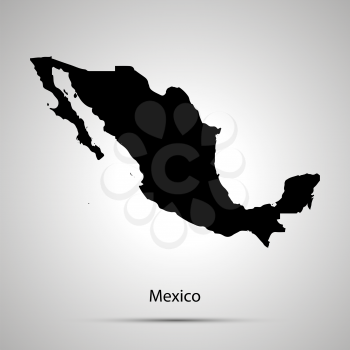 Mexico country map, simple black silhouette